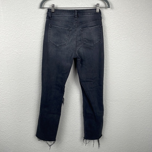 L’Agence Audrina Straight High Rise Jeans Vintage Black Worn Distressed 25 - Picture 8 of 15